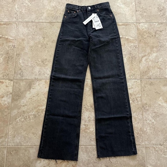 Zara Jeans Zara High Rise Wide Leg Full Length Jeans Poshmark